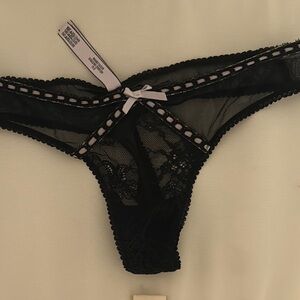 Victoria's Secret Black Lace Thong Panties